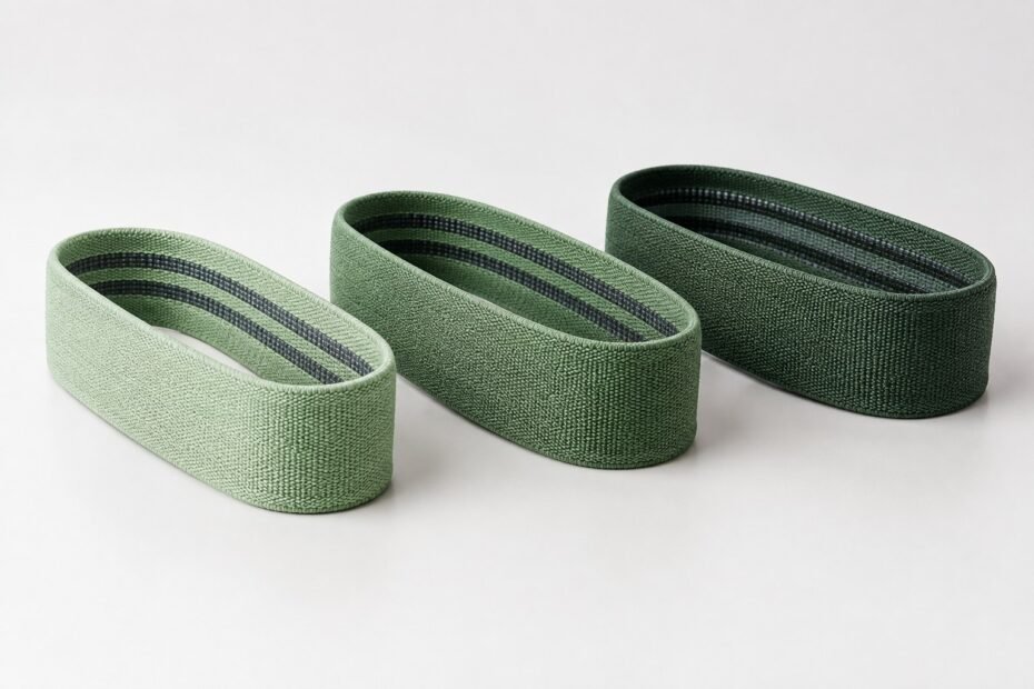 Fabric resistance bands wholesale in three resistance levels for private label fitness brands